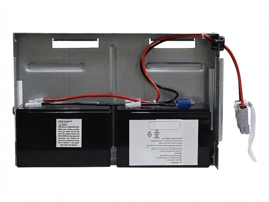 Replacement UPS battery cartridge with new cells, wiring and connectors